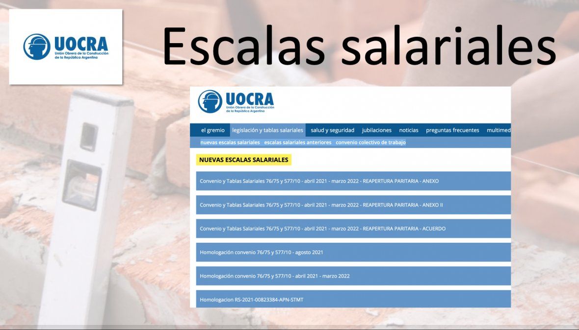UOCRA - Escalas Salariales para el  mes de Enero 2024