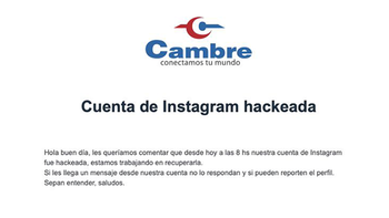 Cambre: Cuenta de instagram hackeada