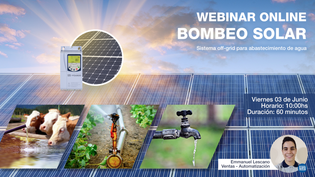 WEG presenta un nuevo webinar, Bombeo Solar
