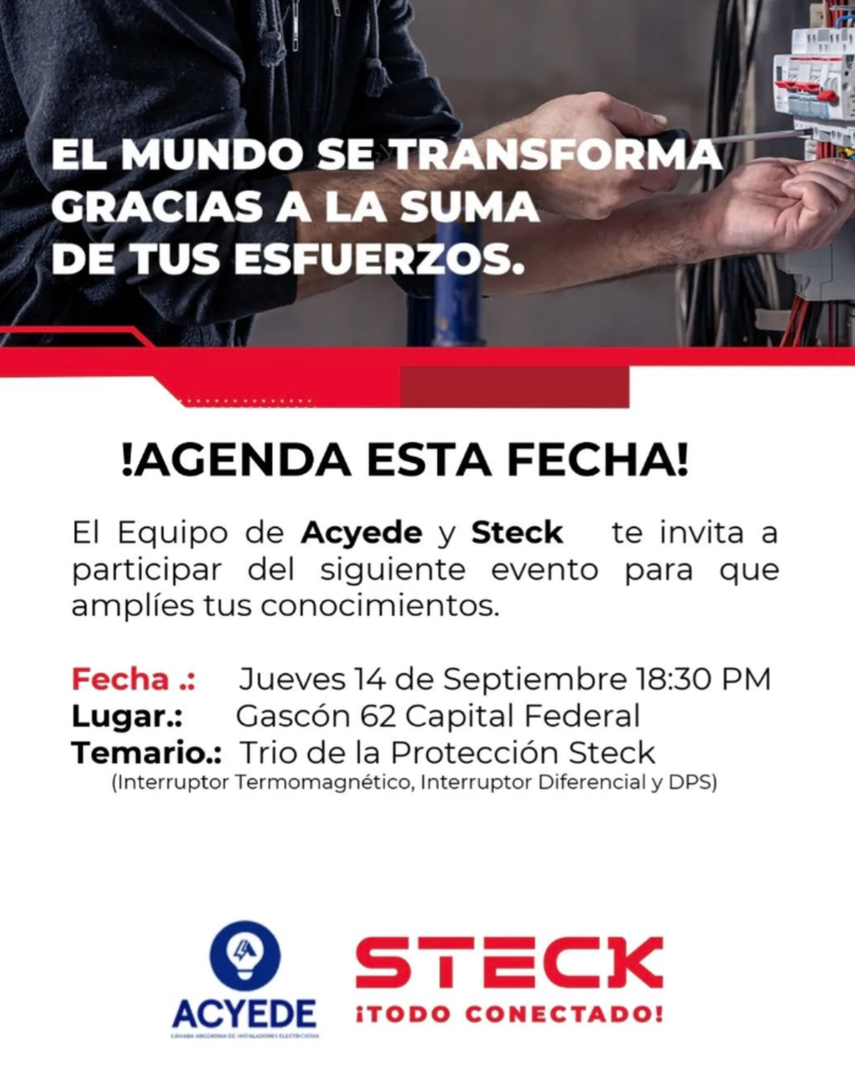 Charla Técnica Gratuita de Steck Electric junto con ACYEDE