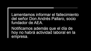 Falleció Andrés Pallaro, socio fundador de AEA SACIF