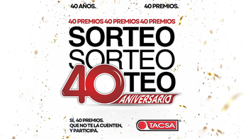 TACSA sorteo:  ¡40 años, 40 premios!